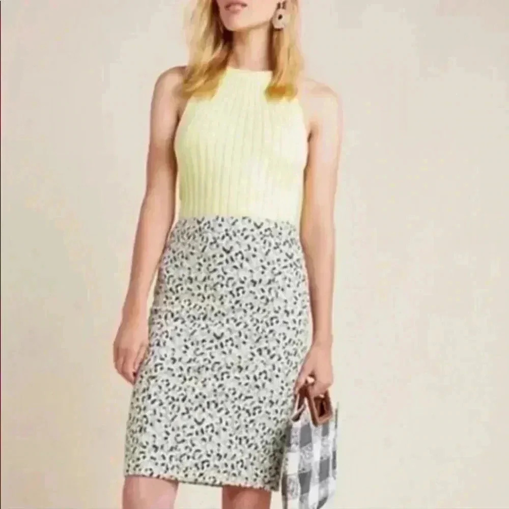 Anthropologie Maeve leopard printed pencil skirt